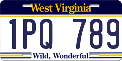 WV license plate 1PQ789