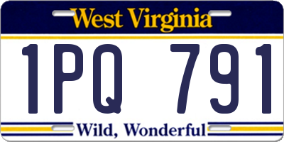 WV license plate 1PQ791