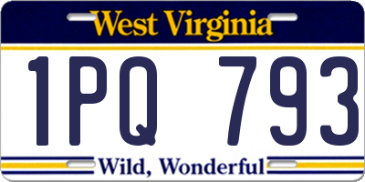 WV license plate 1PQ793