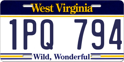 WV license plate 1PQ794