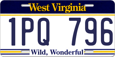 WV license plate 1PQ796