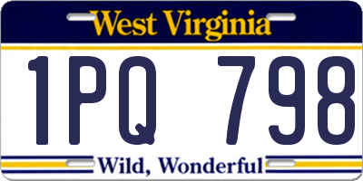 WV license plate 1PQ798