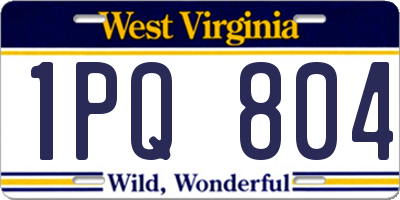 WV license plate 1PQ804
