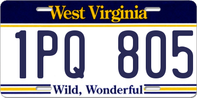 WV license plate 1PQ805