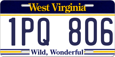 WV license plate 1PQ806