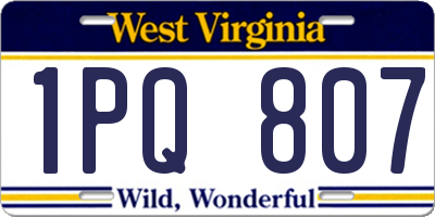 WV license plate 1PQ807