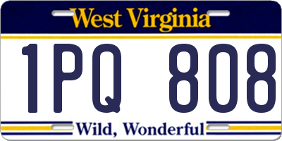 WV license plate 1PQ808