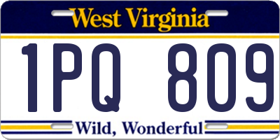 WV license plate 1PQ809