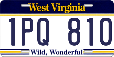 WV license plate 1PQ810