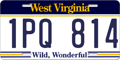 WV license plate 1PQ814