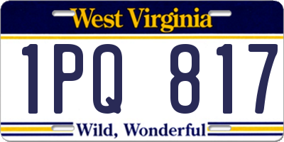 WV license plate 1PQ817