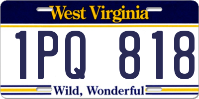 WV license plate 1PQ818