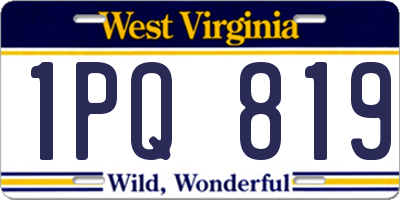 WV license plate 1PQ819
