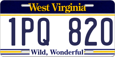 WV license plate 1PQ820
