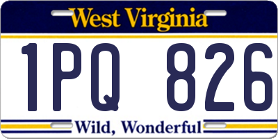 WV license plate 1PQ826