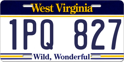 WV license plate 1PQ827
