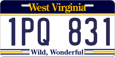 WV license plate 1PQ831
