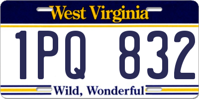 WV license plate 1PQ832