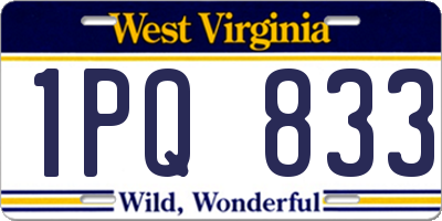 WV license plate 1PQ833