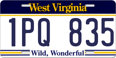 WV license plate 1PQ835