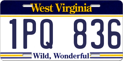 WV license plate 1PQ836