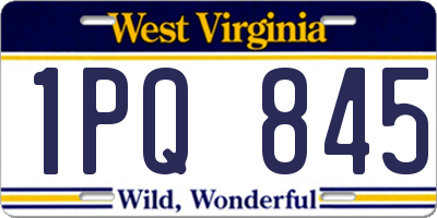 WV license plate 1PQ845