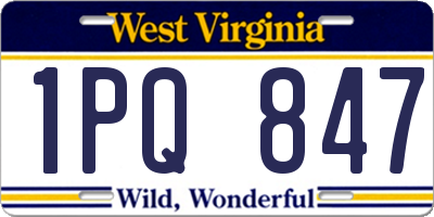 WV license plate 1PQ847