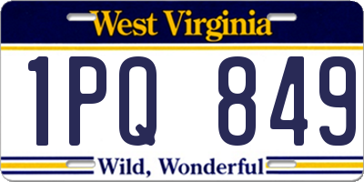 WV license plate 1PQ849