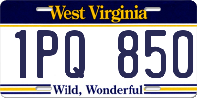 WV license plate 1PQ850