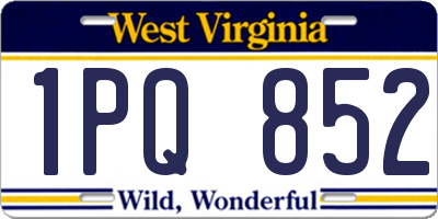 WV license plate 1PQ852