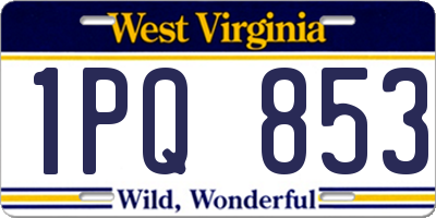 WV license plate 1PQ853
