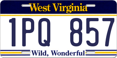 WV license plate 1PQ857