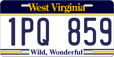 WV license plate 1PQ859