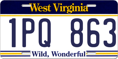 WV license plate 1PQ863