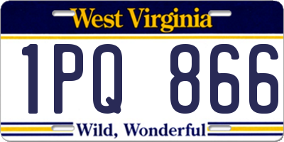 WV license plate 1PQ866