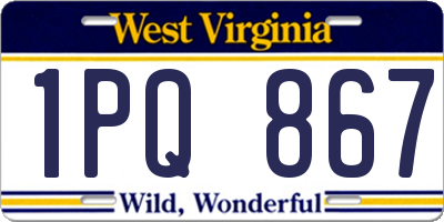 WV license plate 1PQ867