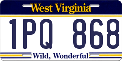 WV license plate 1PQ868