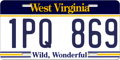 WV license plate 1PQ869