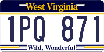 WV license plate 1PQ871