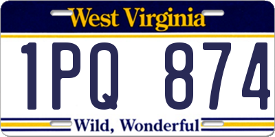 WV license plate 1PQ874