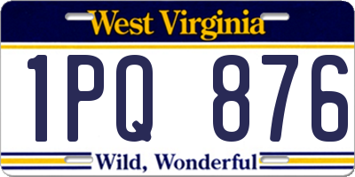 WV license plate 1PQ876