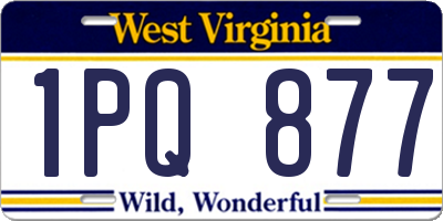 WV license plate 1PQ877