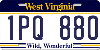 WV license plate 1PQ880