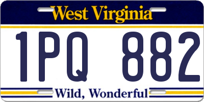 WV license plate 1PQ882