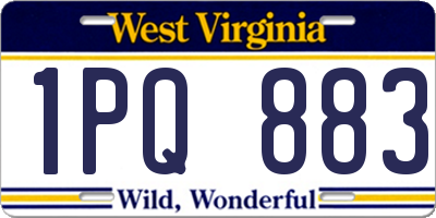 WV license plate 1PQ883