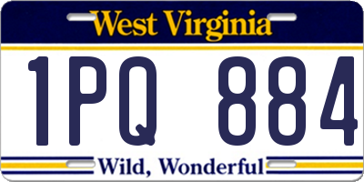 WV license plate 1PQ884