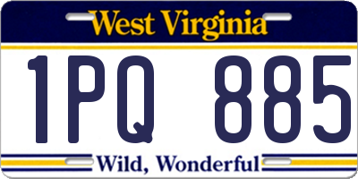 WV license plate 1PQ885