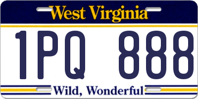 WV license plate 1PQ888