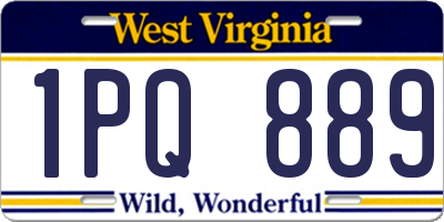 WV license plate 1PQ889