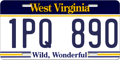 WV license plate 1PQ890